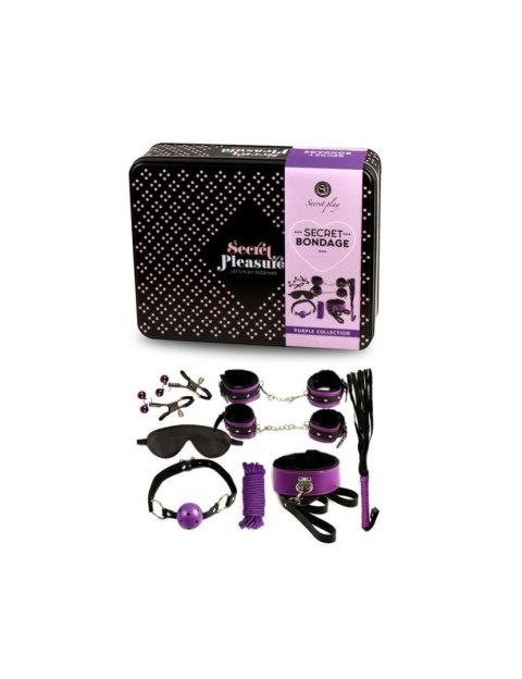 Zestaw bondage Secret Play 8 elementów fioletowo czarny