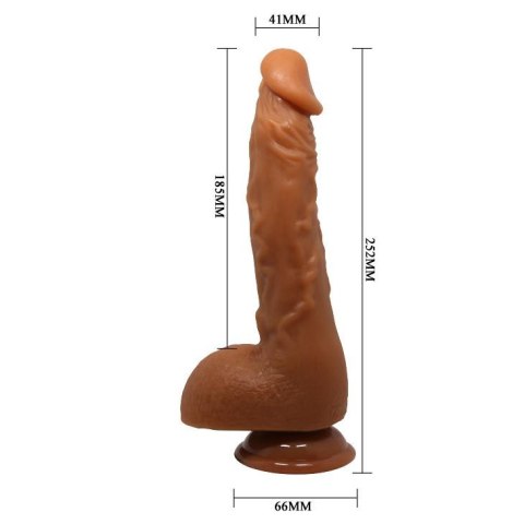 Dildo realistyczne zakrzywione Baile Jason z przyssawką jasnobrązowe