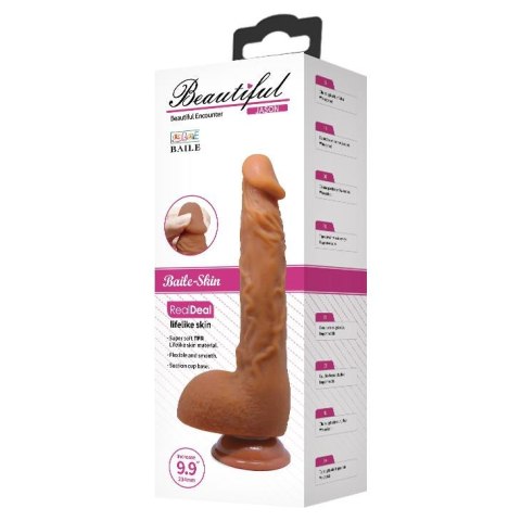 Dildo realistyczne zakrzywione Baile Jason z przyssawką jasnobrązowe