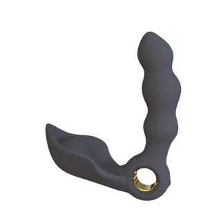 Masażer prostaty Angelo potrójna stymulacja czarny silikonowy USB
