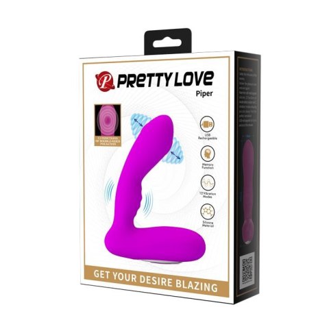 Masażer prostaty Pretty Love Piper fioletowy 12 funkcji USB