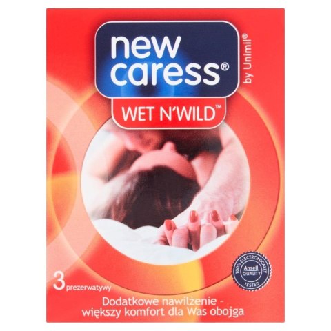 Prezerwatywy nawilżane New Caress 52 mm naturalne 3 szt