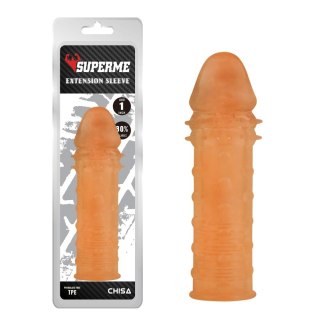 Przedłużka na penisa teksturowa Super Me cielista 16 cm