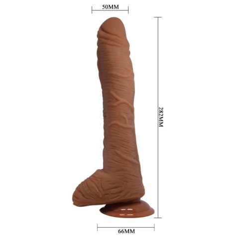 Realistyczne zakrzywione dildo Baile Alex jasnobrązowe z przyssawką