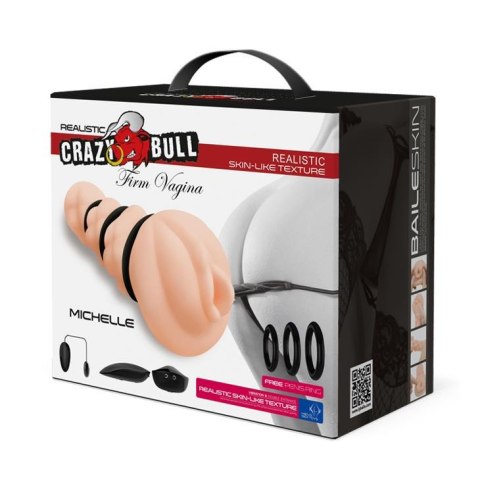 Realistyczny masturbator wagina Crazy Bull Michelle z wibracją AAA