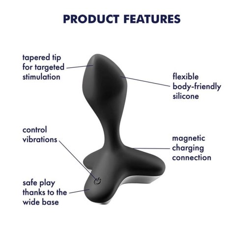 Wibrator analny Satisfyer Game Changer silikonowy czarny USB 12 cm