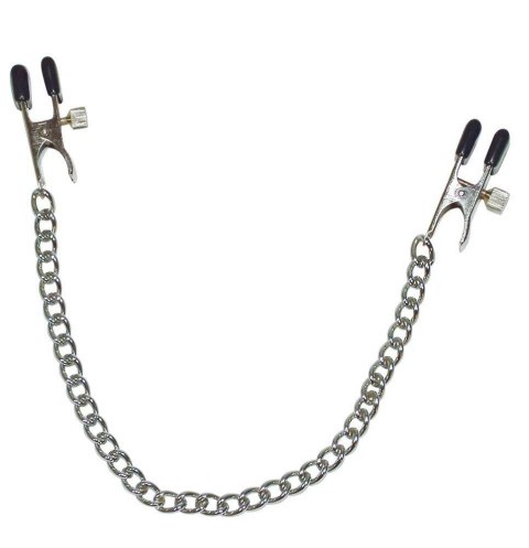 Klipsy na sutki z łańcuchem Fetish Collection 30 cm metalowe