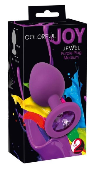Korek analny Colorful Joy Jewel fioletowy 8 cm