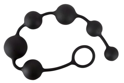 Łańcuch kulkowy analny Black Velvets silikonowy czarny 40 cm