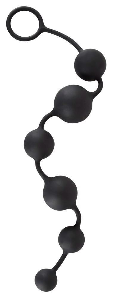 Łańcuch kulkowy analny Black Velvets silikonowy czarny 40 cm
