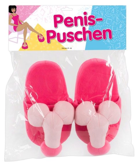 Różowe pluszowe kapcie z penisem