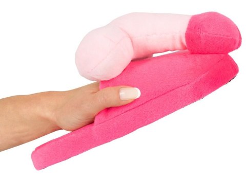 Różowe pluszowe kapcie z penisem