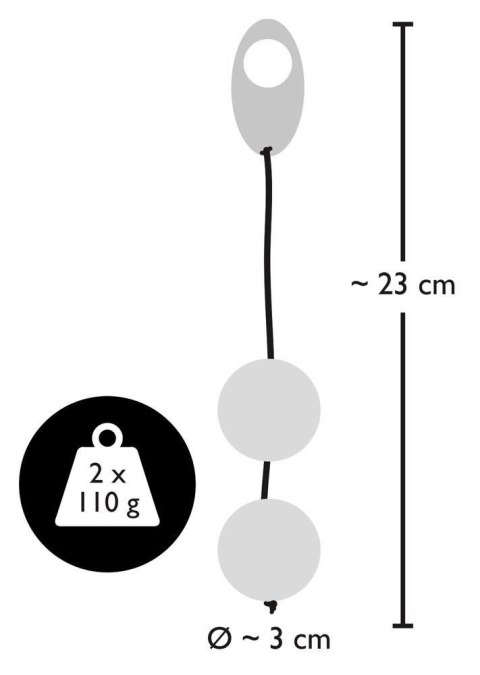 Stalowe kulki miłości Bad Kitty srebrne 23 cm