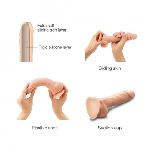 Dildo realistyczne Strap on me sliding skin waniliowy XL
