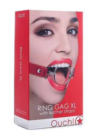 Knebel ring gag Ouch XL czerwony