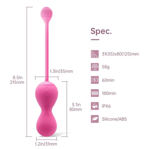 Kulki keglowe Magic Motion Kegel Master różowe z aplikacją