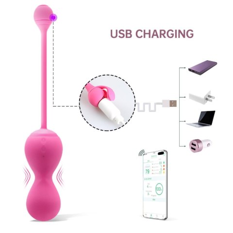 Kulki keglowe Magic Motion Kegel Master różowe z aplikacją