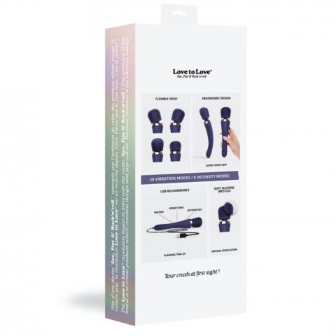 Masażer różdżkowy Brush Crush Love to Love indygo USB 25 cm