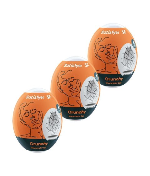 Masturbator jajka Satisfyer Crunchy zestaw 3 jasnoniebieski biały 7cm