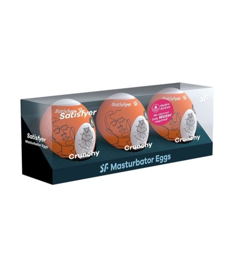 Masturbator jajka Satisfyer Crunchy zestaw 3 jasnoniebieski biały 7cm