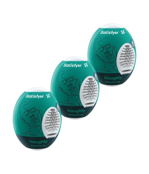 Masturbator jajka Satisfyer Naughty 3 sztuki ciemnozielony