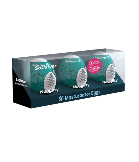 Masturbator jajka Satisfyer Naughty 3 sztuki ciemnozielony