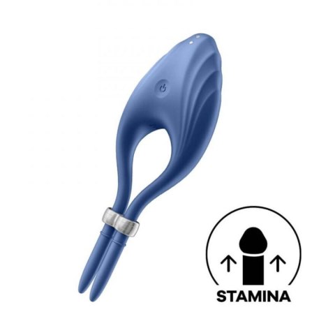 Pierścień erekcyjny regulowany wibrujący Satisfyer Duelist niebieski USB
