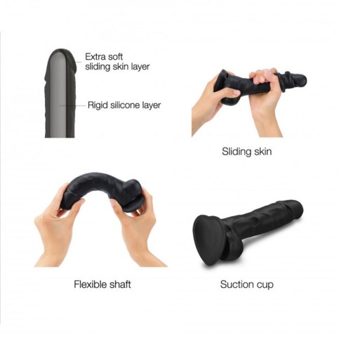 Realistyczne dildo Sliding Skin Straponme czarne S
