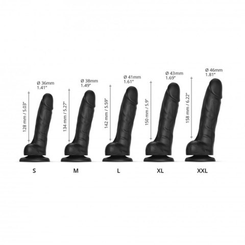Realistyczne dildo Sliding Skin Straponme czarne S