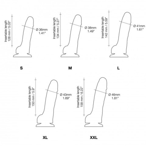 Realistyczne dildo Sliding Skin Straponme czarne S