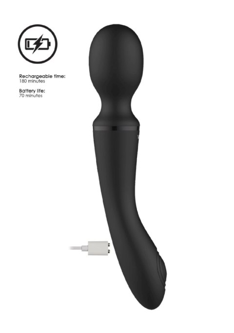 Różdżkowibrator silikonowy Enora ShotsToys czarny USB 22 cm
