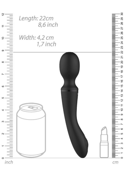 Różdżkowibrator silikonowy Enora ShotsToys czarny USB 22 cm