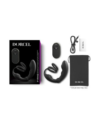 Silikonowy masażer prostaty z podwójnym pierścieniem Dorcel 18 cm