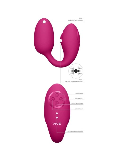 Wibrator Aika ShotsToys różowy z pilotem USB