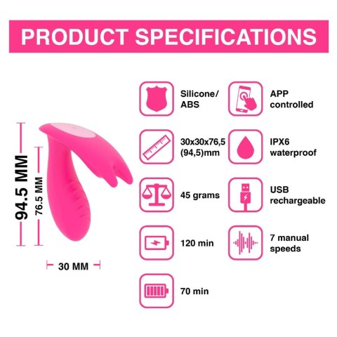 Wibrator analny noszony Magic Motion Eidolon z appką dwa silniki 8,6 cm