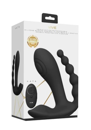 Wibrator analny silikonowy Vive Kata czarny z pilotem USB
