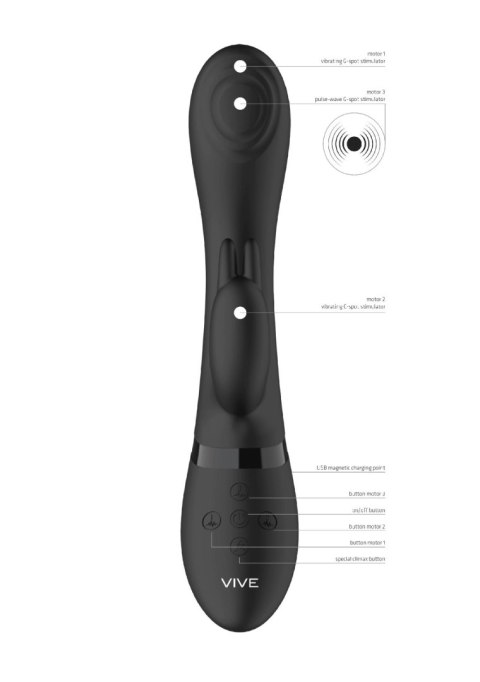 Wibrator króliczek Cato ShotsToys punkt G silikonowy USB czarny