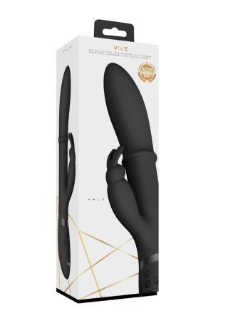 Wibrator króliczek VIVE Halo silikonowy czarny 14 cm USB