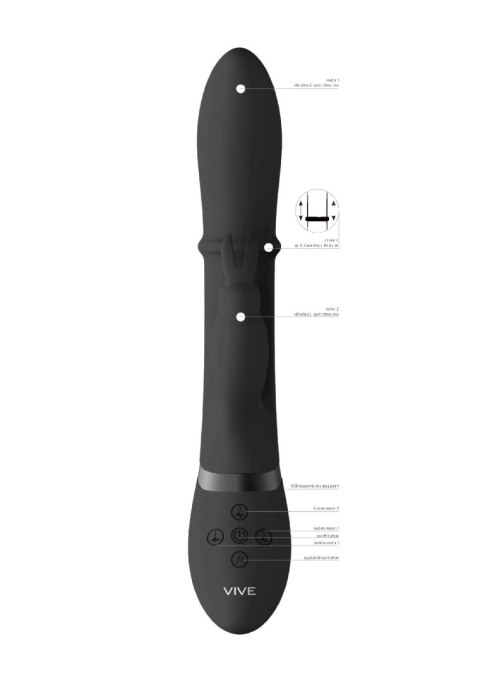 Wibrator króliczek VIVE Halo silikonowy czarny 14 cm USB