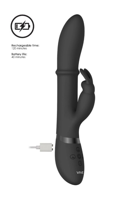 Wibrator króliczek VIVE Halo silikonowy czarny 14 cm USB