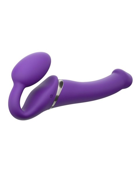 Wibrujący strap-on Strap-on-me silikonowy M fioletowy USB wodoodporny