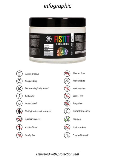 Żel do fistingu Fist It Extra Thick tęczowy 500 ml