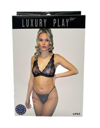 Komplet bielizny superelastyczny Luxury Play czarny Small