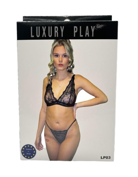 Komplet bielizny superelastyczny Luxury Play czarny Small