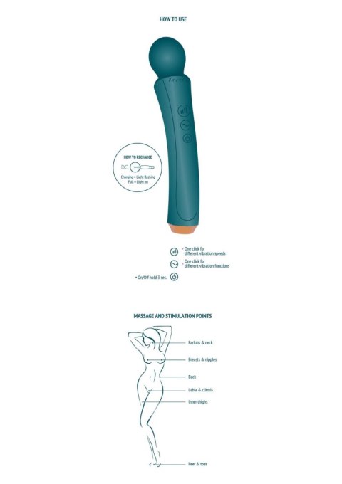 Masażer wibracyjny zakrzywiony XOCOON zielony 27 cm