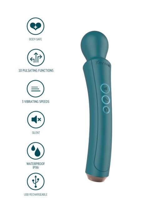 Masażer wibracyjny zakrzywiony XOCOON zielony 27 cm