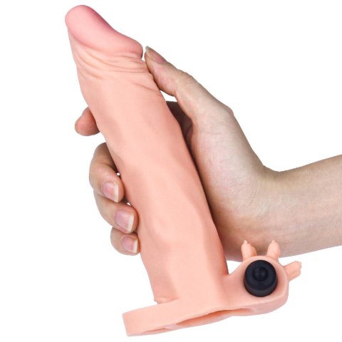Przedłużka wibrująca na penisa Lovetoy cielista 19 cm