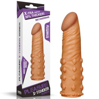 Realistyczna przedłużka na penisa Lovetoy brązowa 18 cm