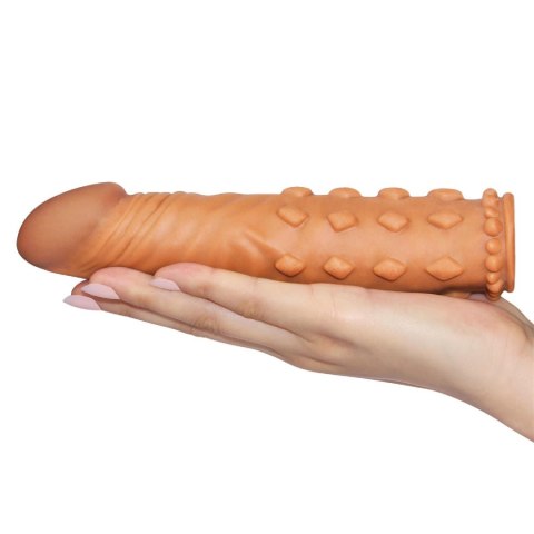 Realistyczna przedłużka na penisa Lovetoy brązowa 18 cm