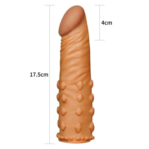 Realistyczna przedłużka na penisa Lovetoy brązowa 18 cm